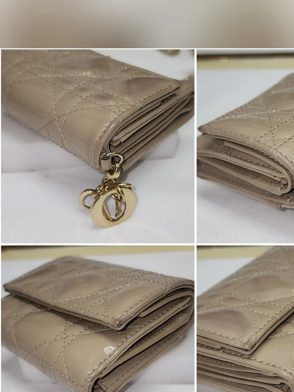 Authentic Lady Dior Lotus Compact Wallet Calfskin, Cannage Quilting 2022 Collect